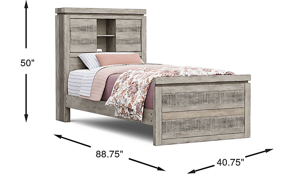 Kids Westover Hills Jr Gray Twin Bookcase Bed