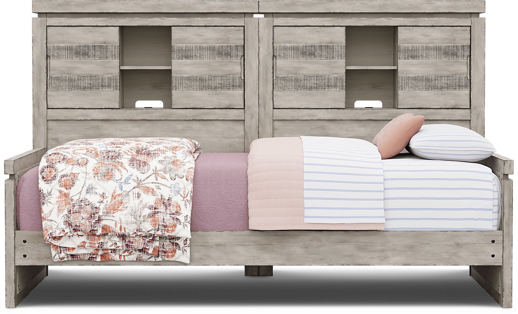 Kids Westover Hills Jr Gray Twin Bookcase Wall Bed - Thumbnail 2