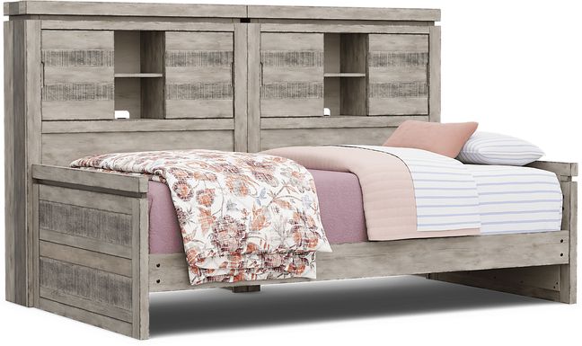 Kids Westover Hills Jr Gray Twin Bookcase Wall Bed