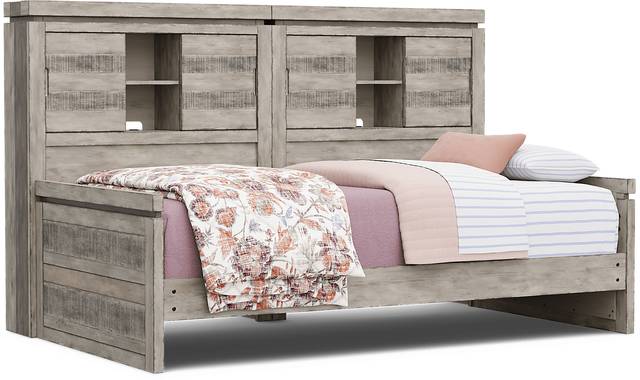 Kids Westover Hills Jr. Gray Twin Bookcase Wall Bed - Thumbnail - Image 1