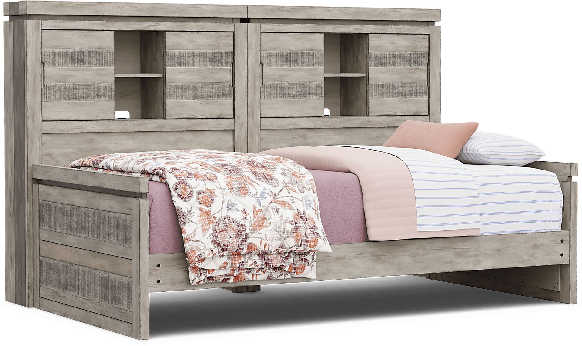 Kids Westover Hills Jr. Gray Twin Bookcase Wall Bed - Image 1