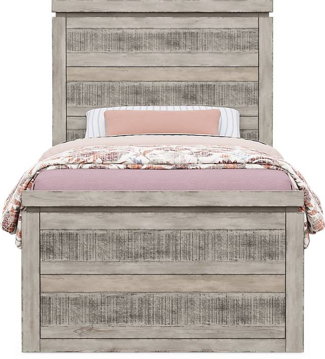 Kids Westover Hills Jr. Gray Twin Panel Bed with 2 Storage Side Rails - Thumbnail - Image 2