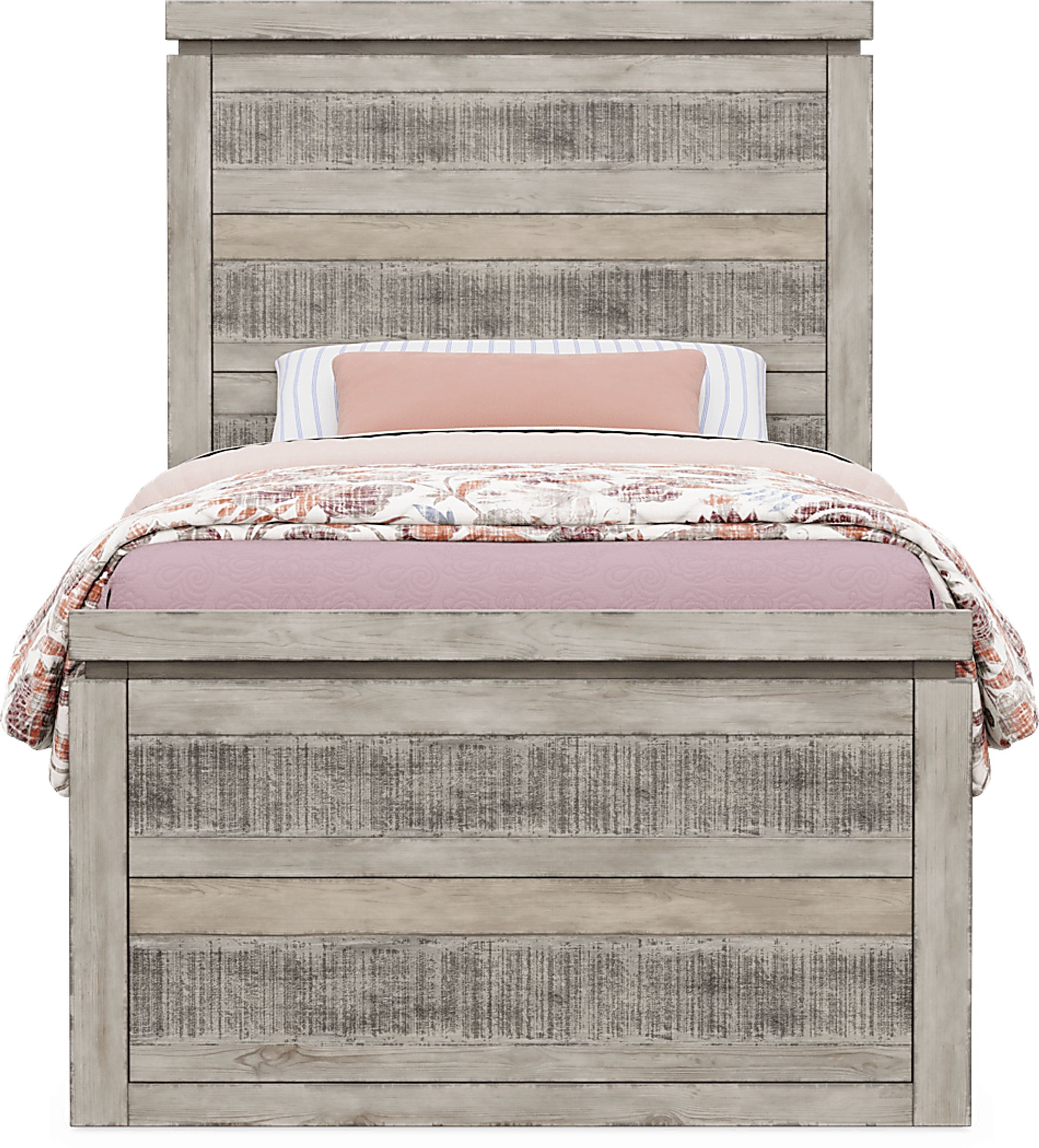 Kids Westover Hills Jr. Gray Twin Panel Bed with 2 Storage Side Rails - Image 2
