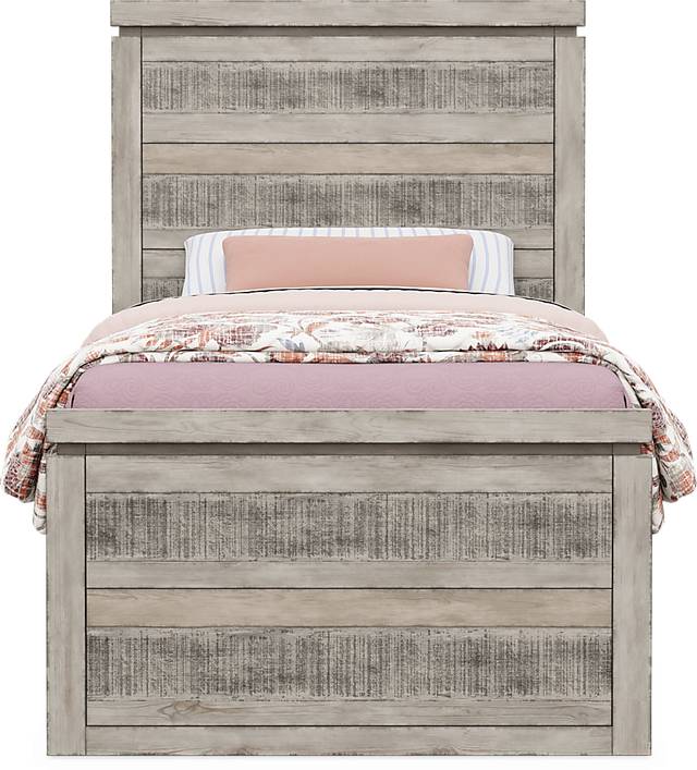Kids Westover Hills Jr. Gray Twin Panel Bed with Storage Side Rail - Thumbnail - Image 2