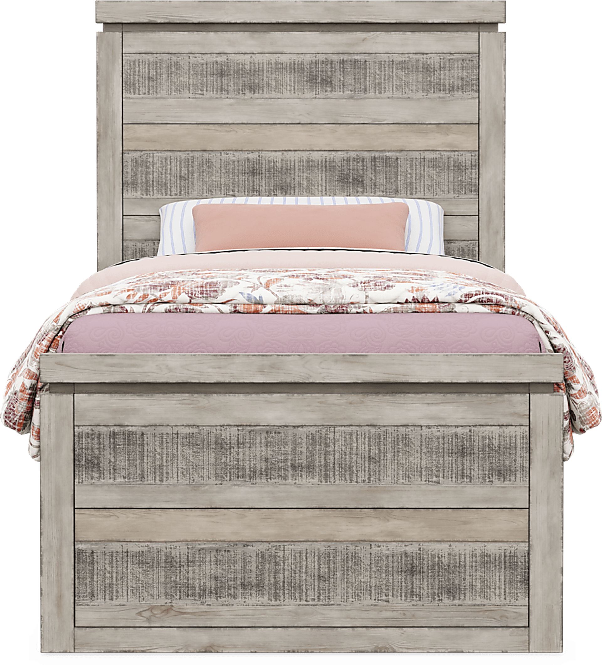 Kids Westover Hills Jr. Gray Twin Panel Bed with Storage Side Rail - Image 2
