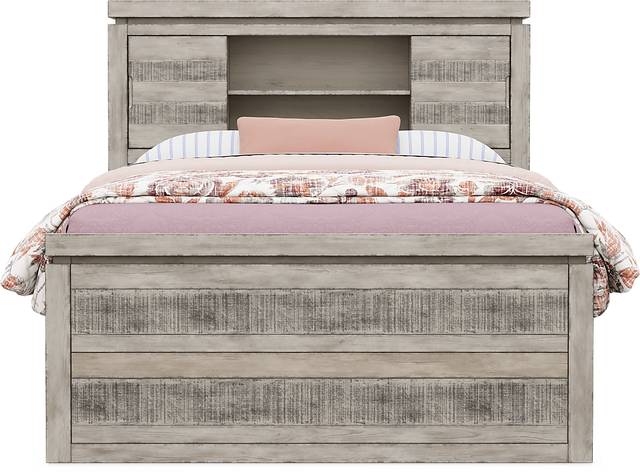 Kids Westover Hills Jr. Gray 4 Pc Full Bookcase Bed with Storage Side Rail and Trundle - Thumbnail - Image 2