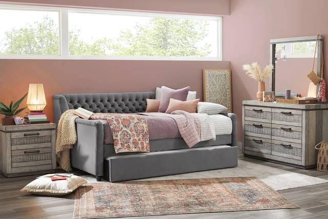 Kids Westover Hills Jr. Reclaimed Gray 5 Pc Bedroom with Alena Charcoal Twin Daybed - Thumbnail - Image 1