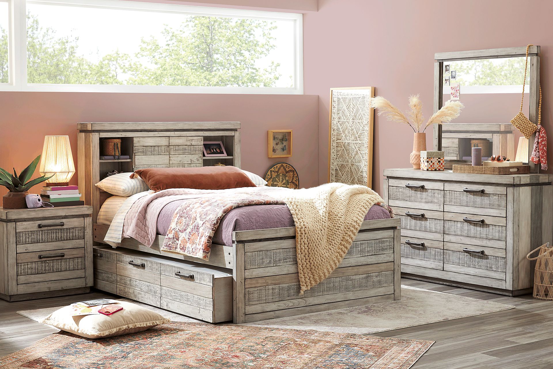 Kids Westover Hills Jr. Reclaimed Gray 5 Pc Full Bookcase Bedroom - Image 1