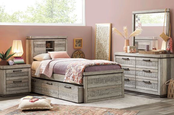 Kids Westover Hills Jr. Gray 5 Pc Twin Bookcase Bedroom