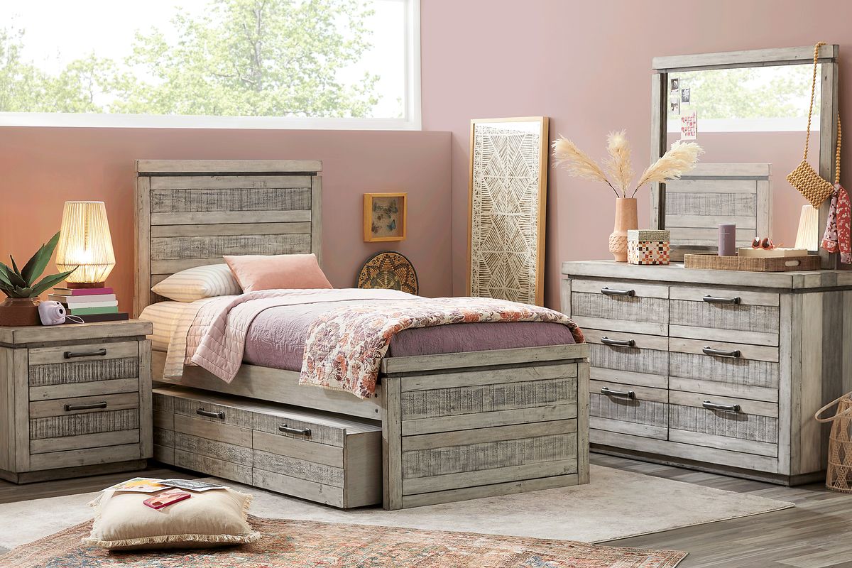 Westover Hills Jr. 5 Pc Reclaimed Gray Twin Bedroom Set With Mirror