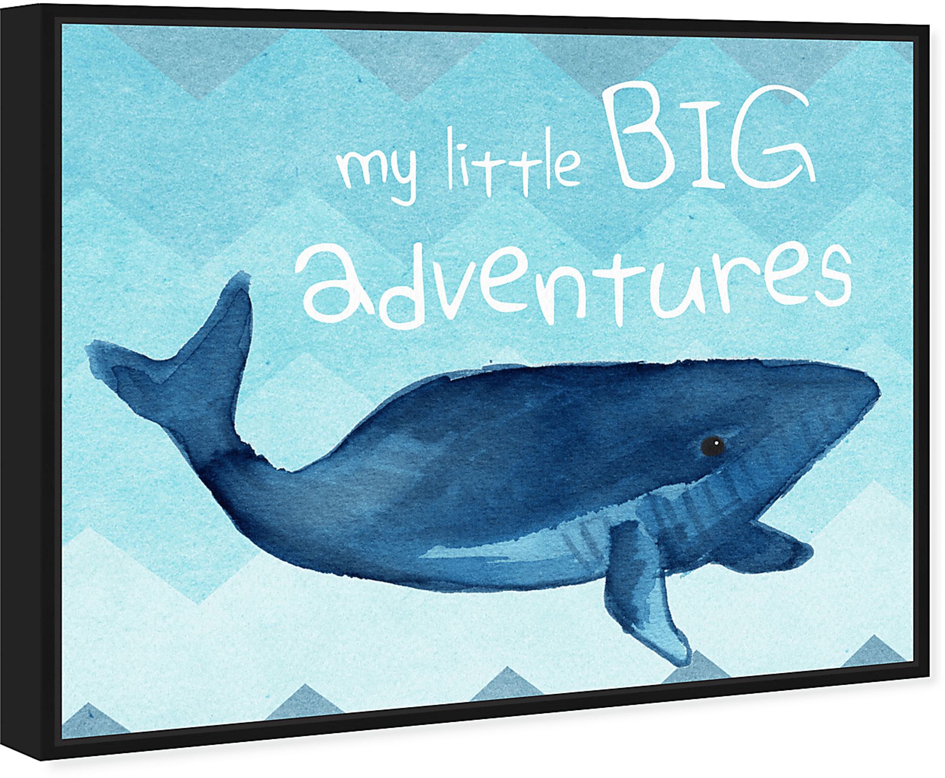 Kids Whale Adventures Blue Medium Wall Art - Image 2
