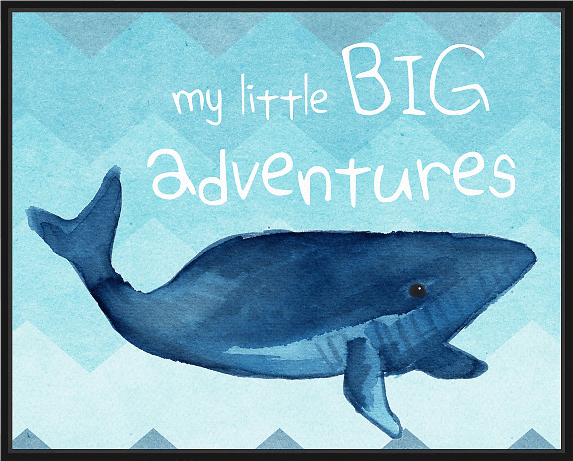 Kids Whale Adventures Blue Medium Wall Art - Image 1