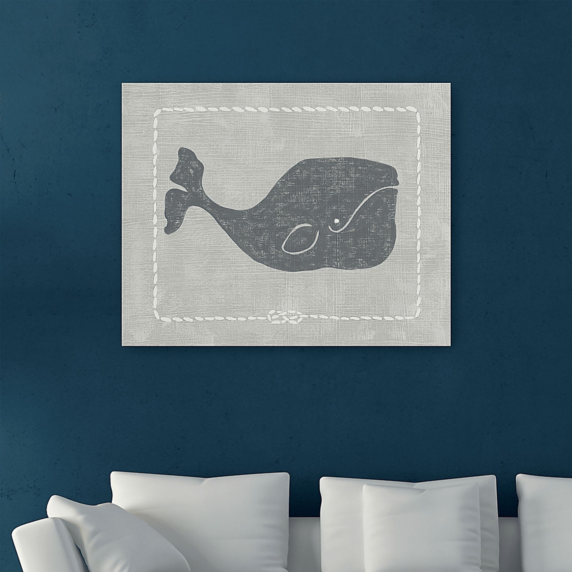 Kids Whales of Deep I Gray Artwork - Image 2