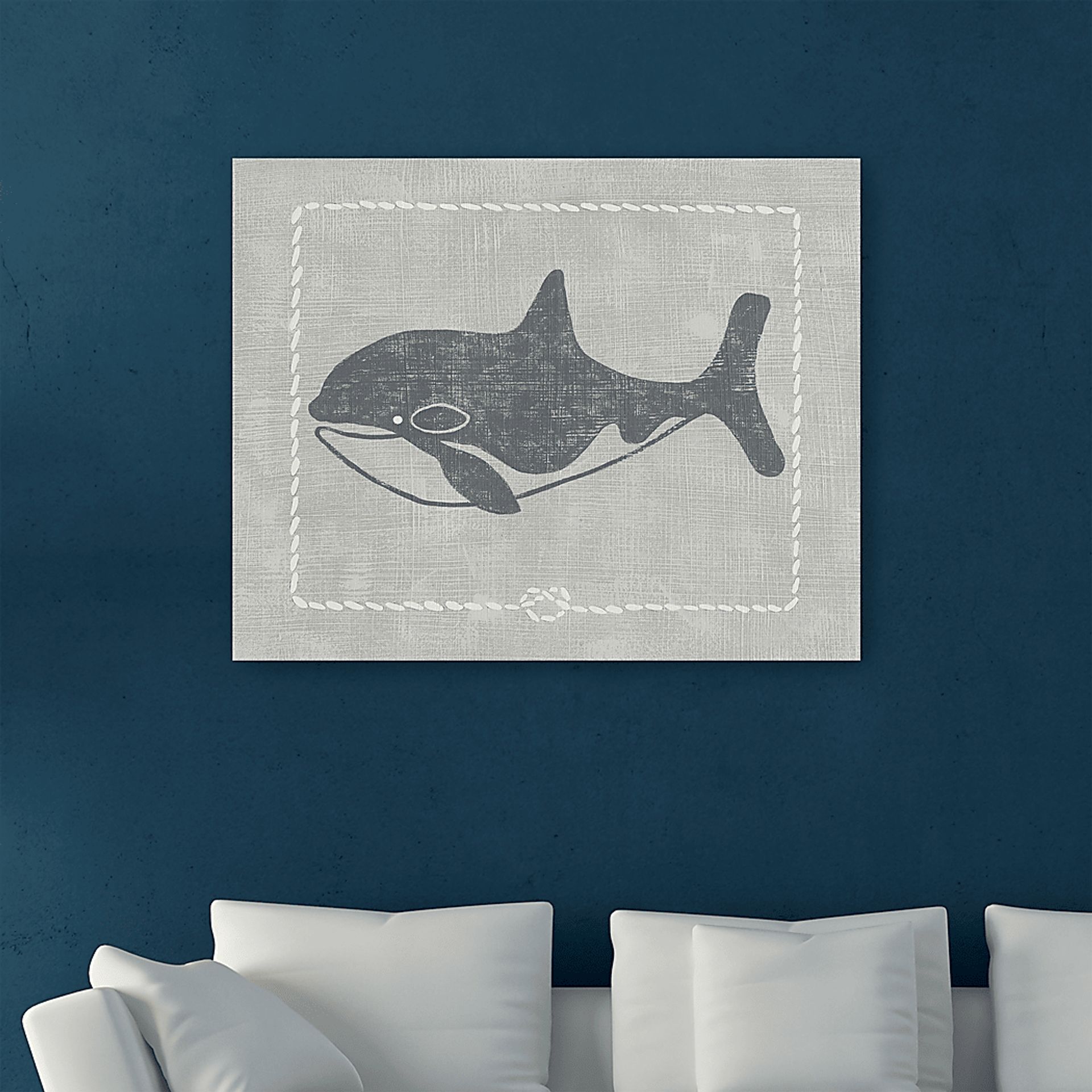 Kids Whales of Deep II Gray Artwork - Image 2