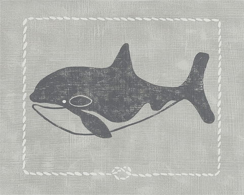 Kids Whales of Deep II Gray Artwork