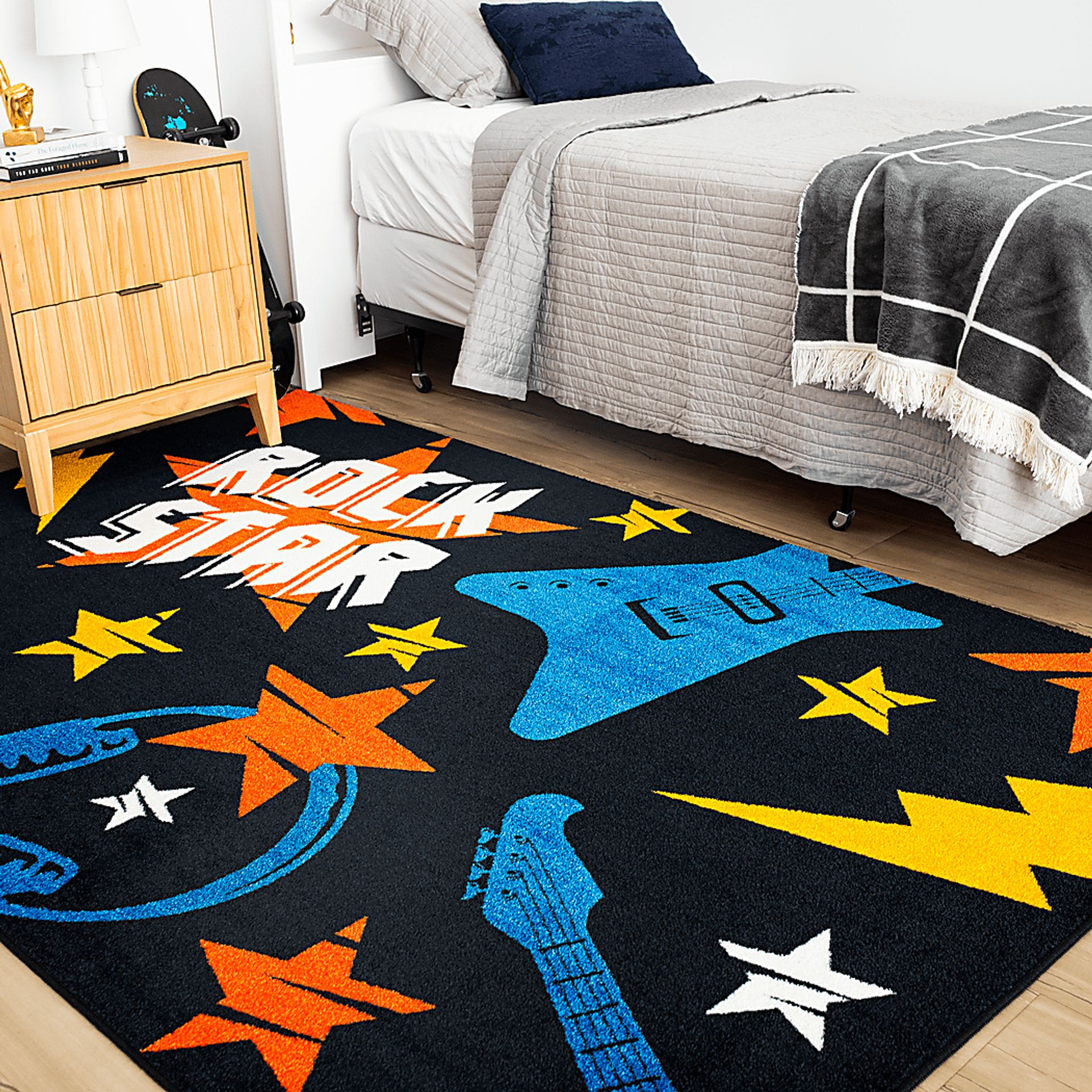 Kids Whammy Bar Black 3' x 5' Rug - Image 7