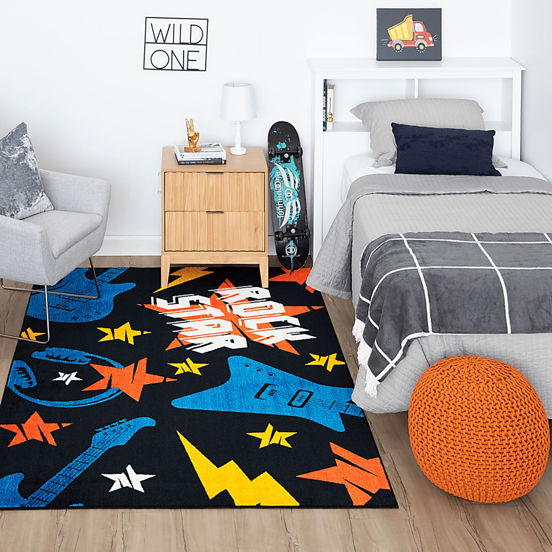 Kids Whammy Bar Black 3' x 5' Rug - Image 8