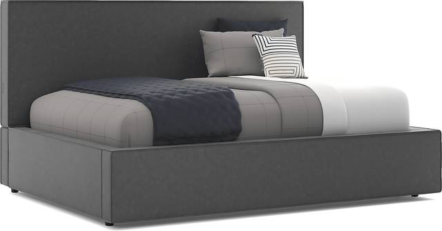 Kids Whitman Gray Full Upholstered Lounge Bed - Thumbnail - Image 1