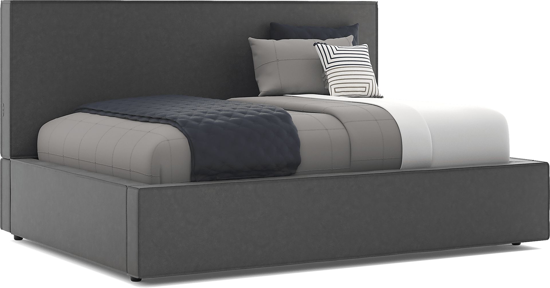 Kids Whitman Gray Full Upholstered Lounge Bed - Image 1