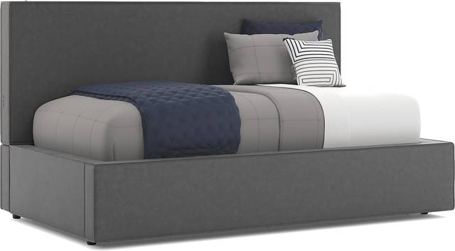 Kids Whitman Gray Twin Upholstered Lounge Bed - Thumbnail - Image 1
