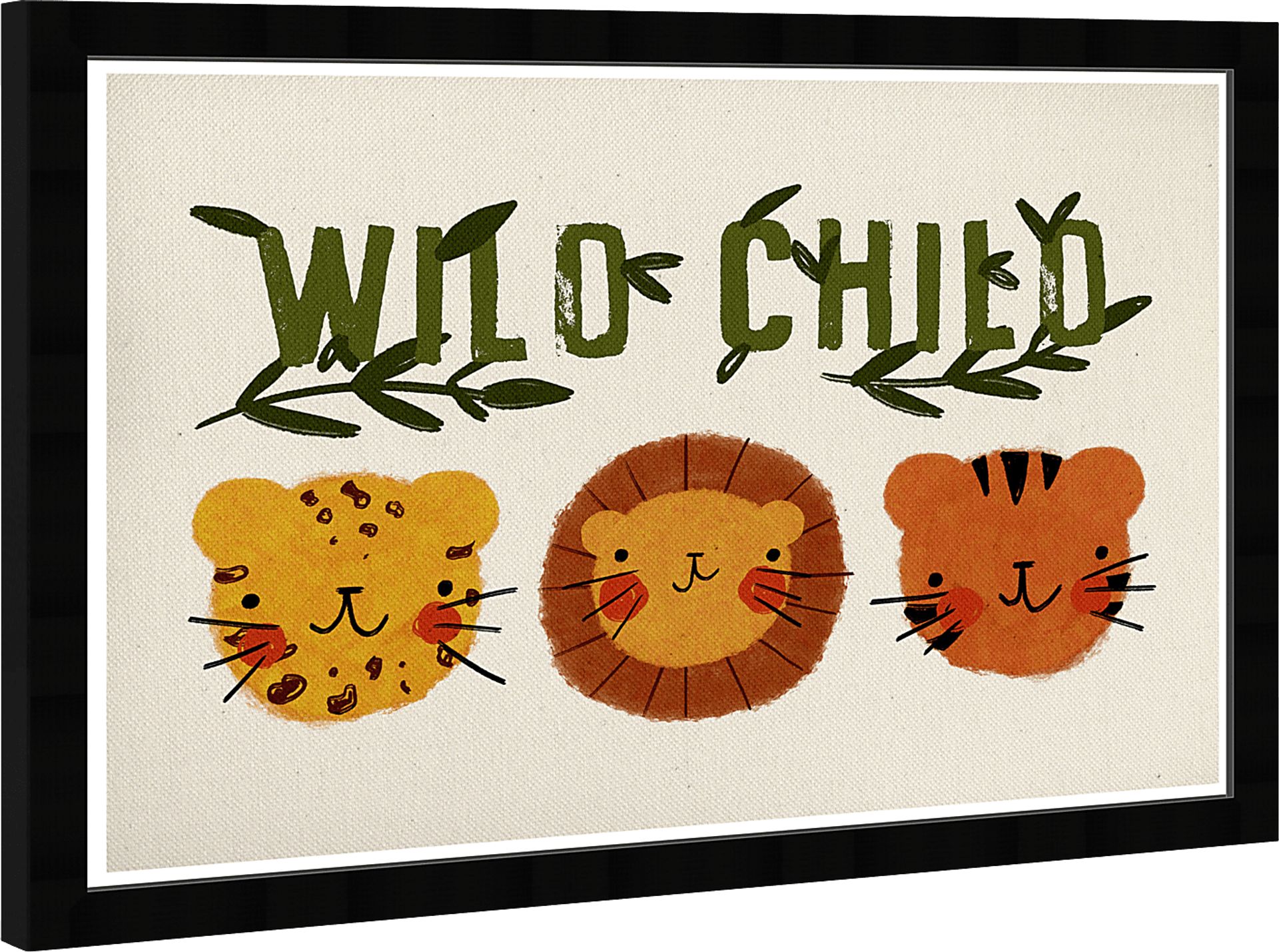 Kids Wild Jungle Child Brown Wall Art - Image 1