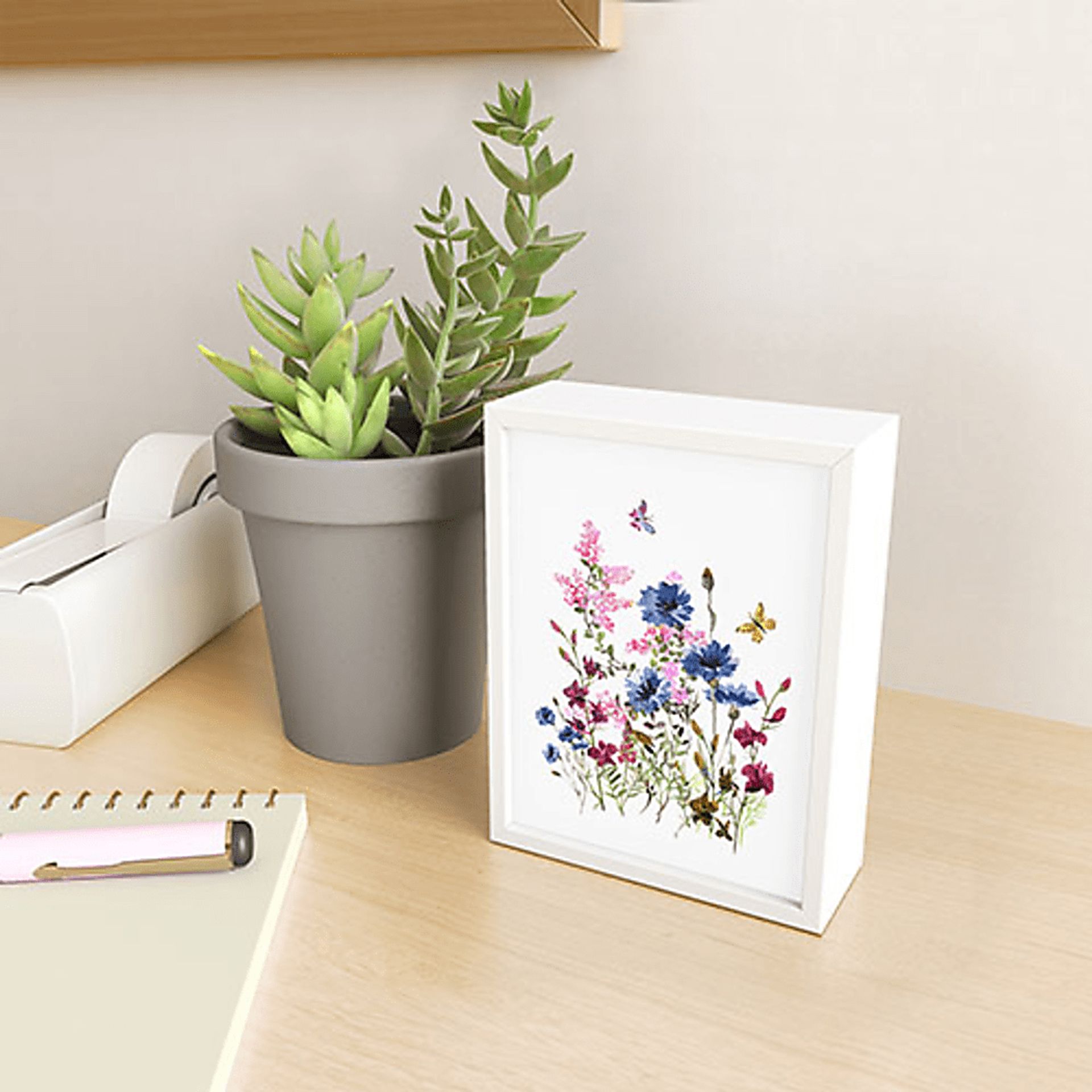 Kids Wildflower Garden White Mini Framed Art - Image 2
