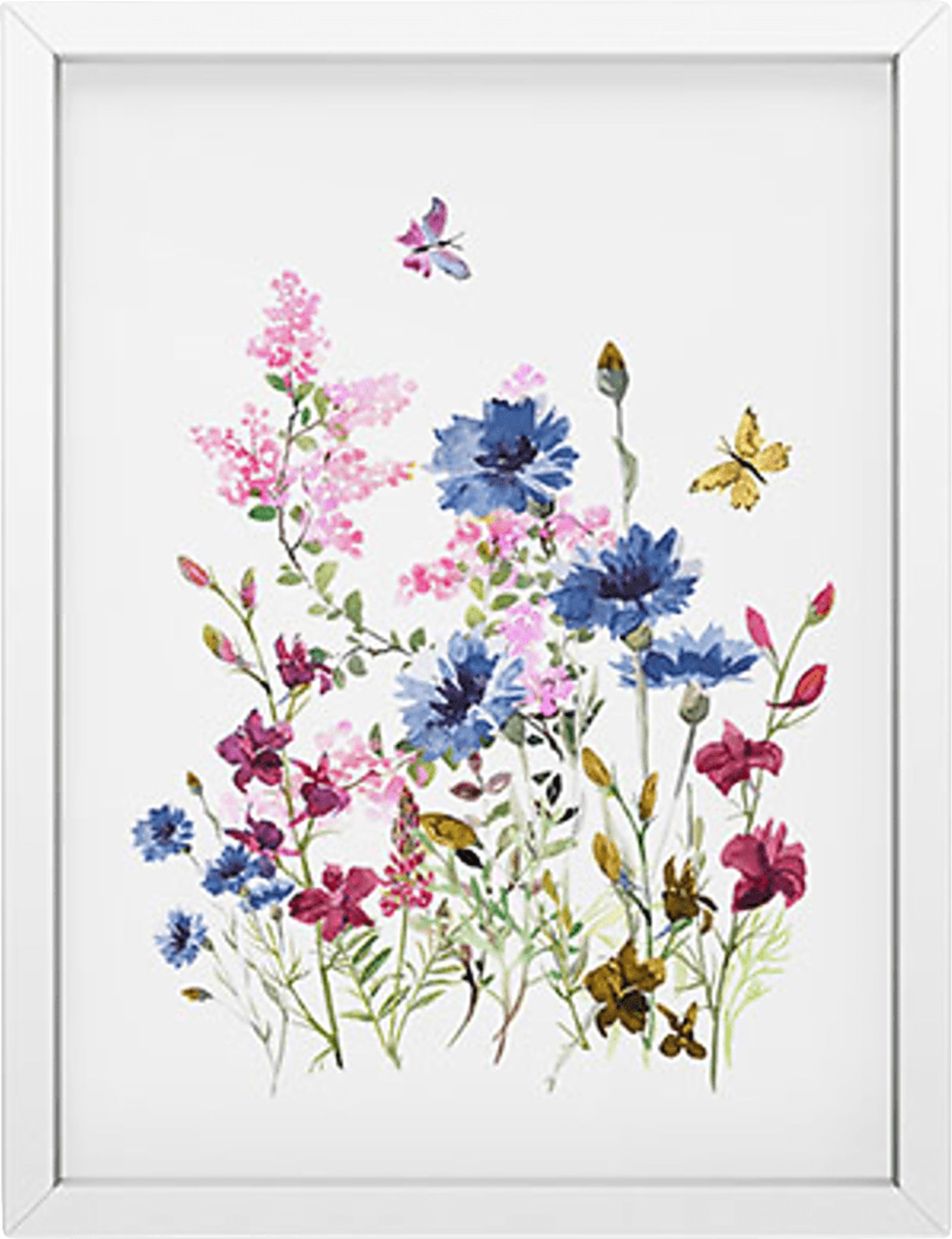 Kids Wildflower Garden White Mini Framed Art - Image 1
