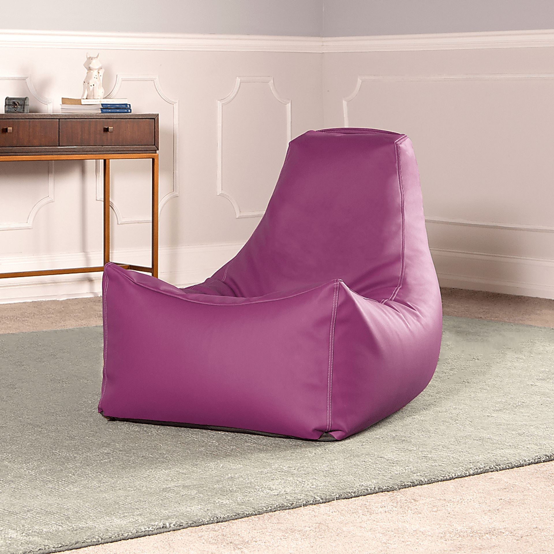 Kids Wilfy Purple Large Bean Bag Chair - Image 2