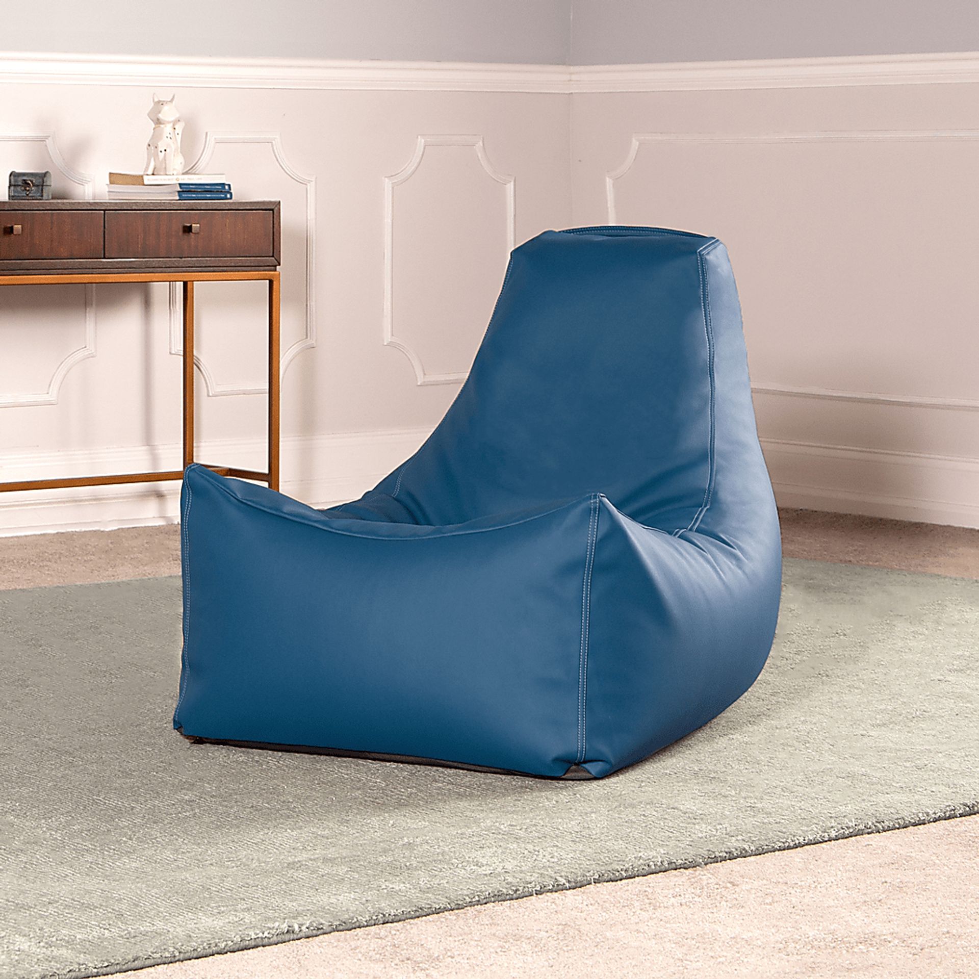Kids Wilfy Royal Blue Large Bean Bag Chair - Image 6