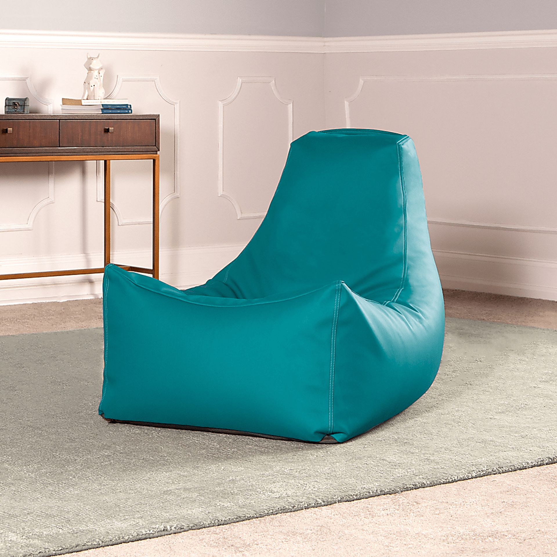 Kids Wilfy Turquoise Large Bean Bag Chair - Image 2