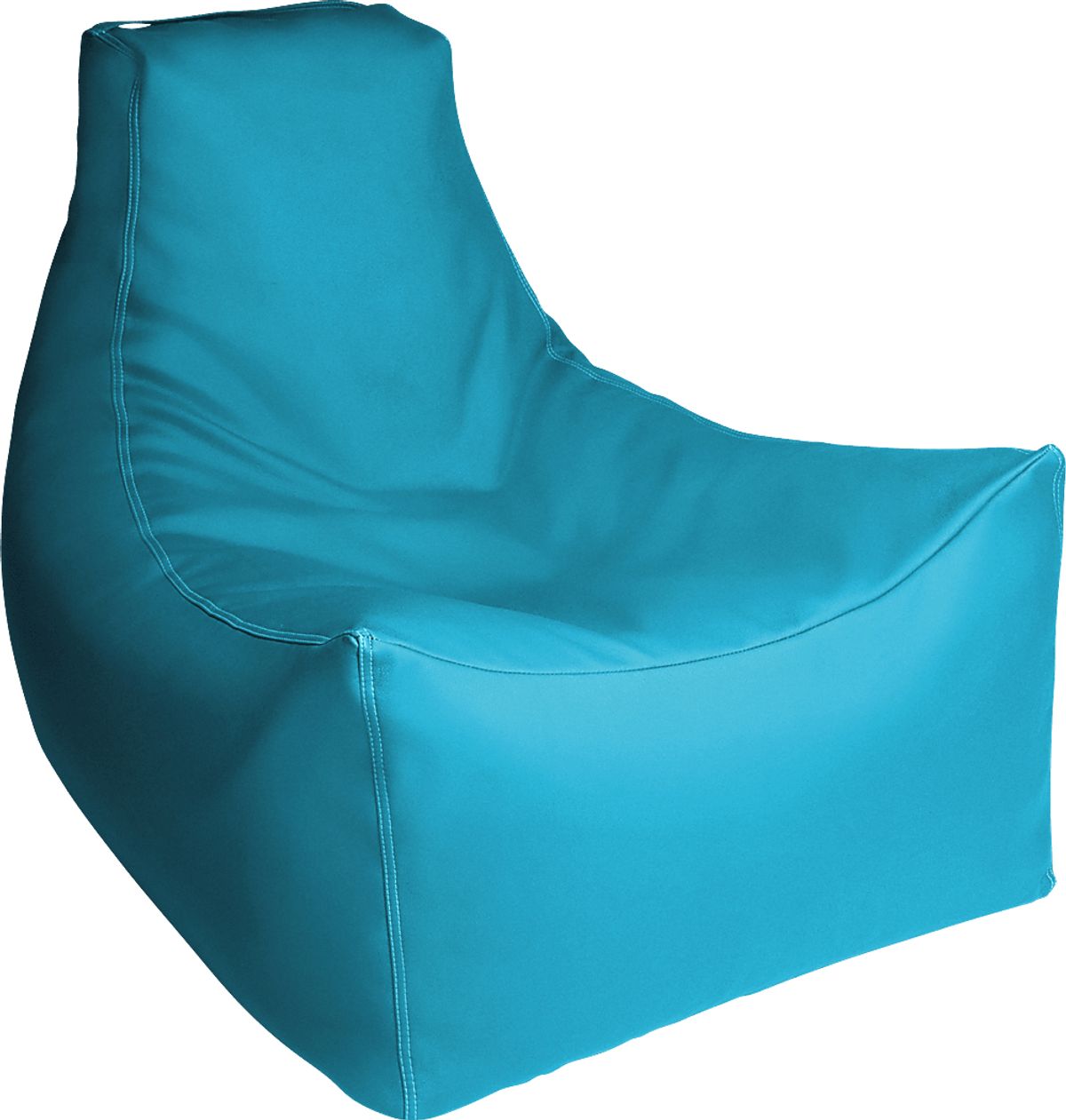 Wilfy Turquoise Blue Vinyl Fabric Bean Bag Chair | Rooms to Go