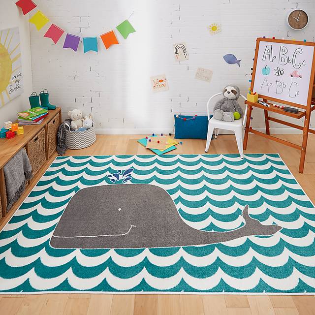 Kids Willie Wave Blue 5' x 8' Rug - Thumbnail - Image 2