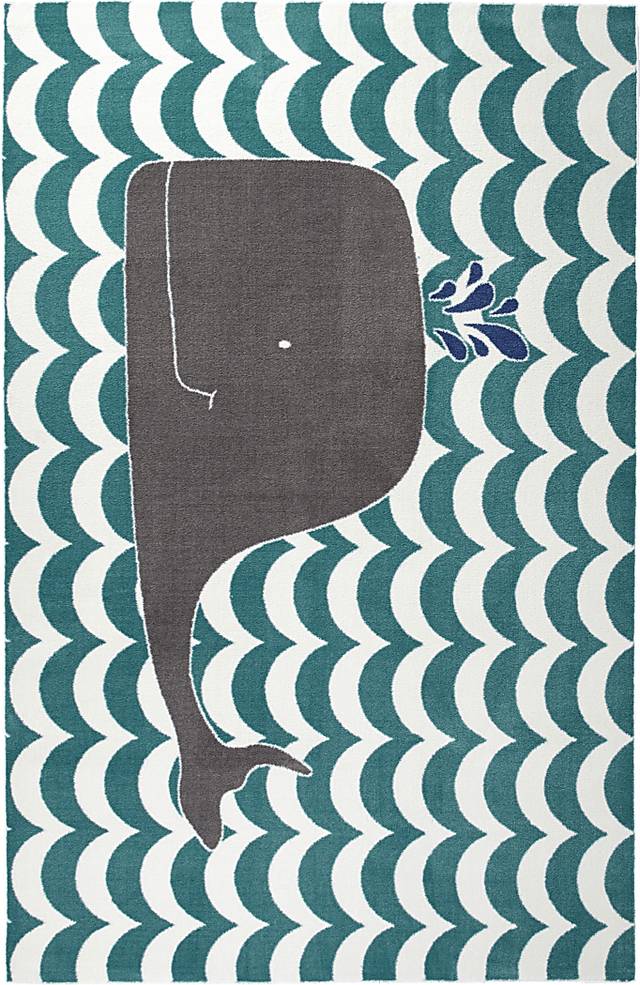 Kids Willie Wave Blue 5' x 8' Rug - Thumbnail - Image 1