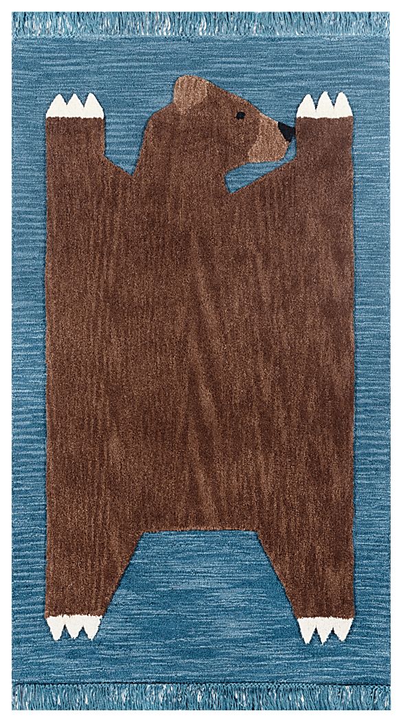 Kids Winter Bear Navy 3' x 5' Rug