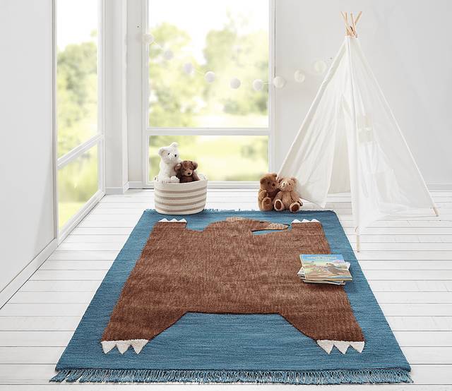 Kids Winter Bear Navy 4' x 6' Rug - Thumbnail - Image 6