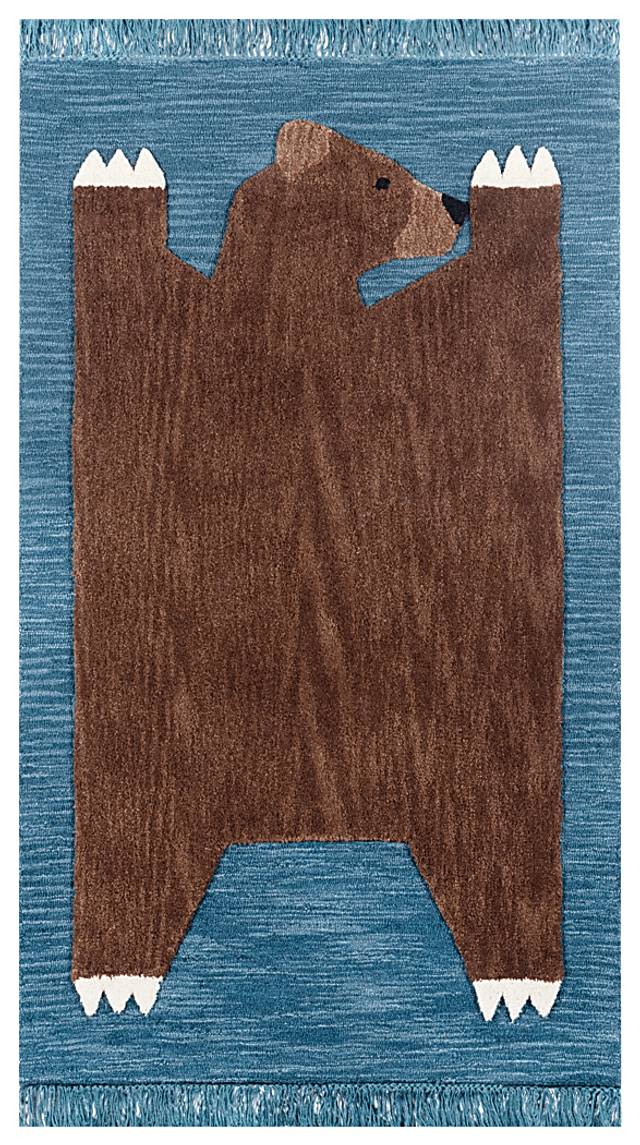 Kids Winter Bear Navy 5' x 7' Rug - Thumbnail - Image 1