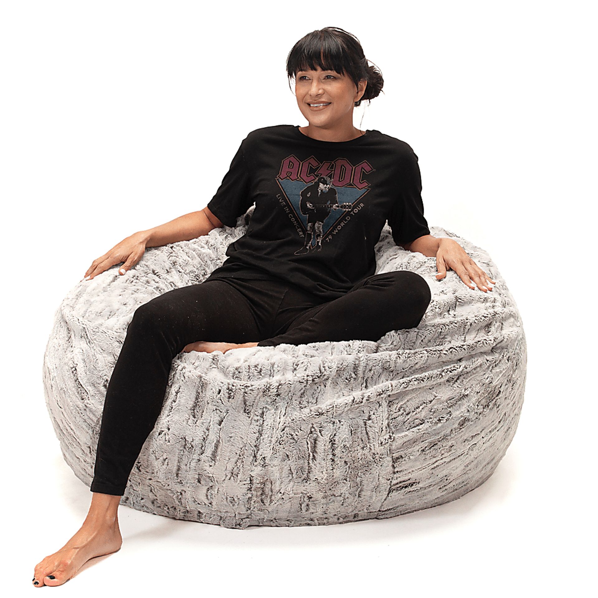 Kids Winter Dream Silver Faux Fur Bean Bag - Image 2