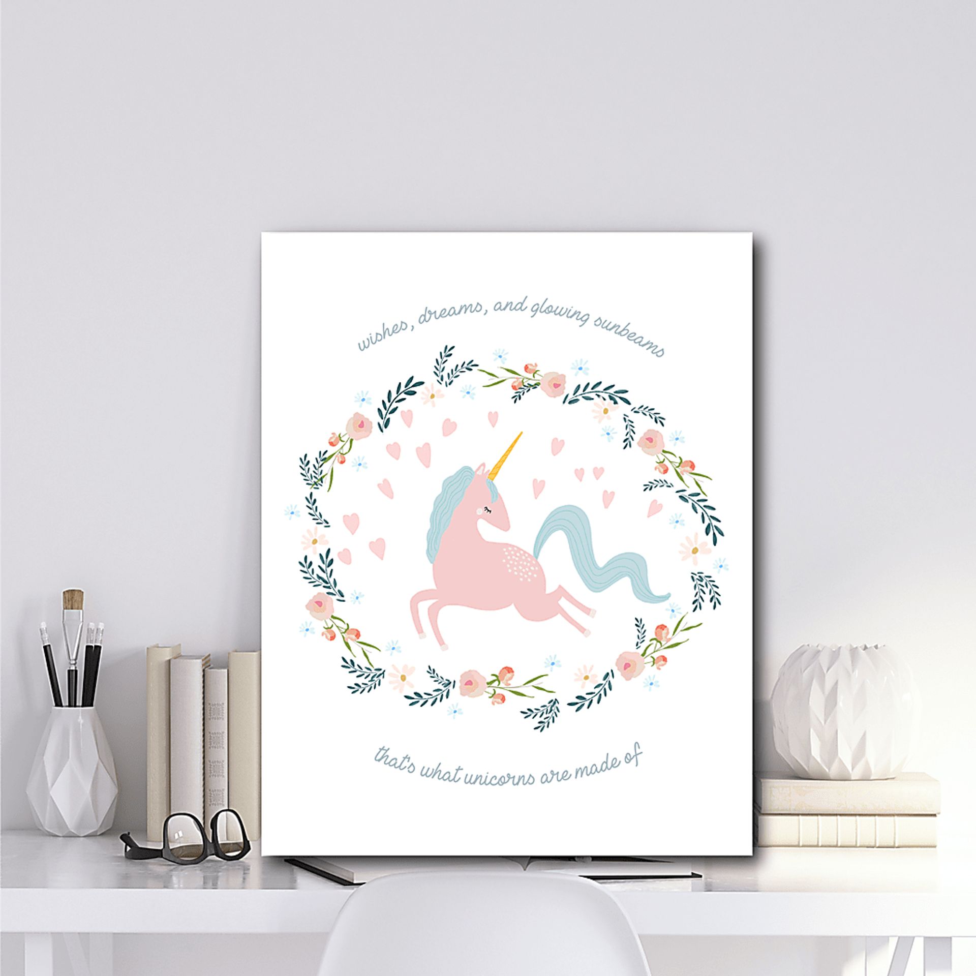 Kids Wishful Unicorn White Artwork - Image 2