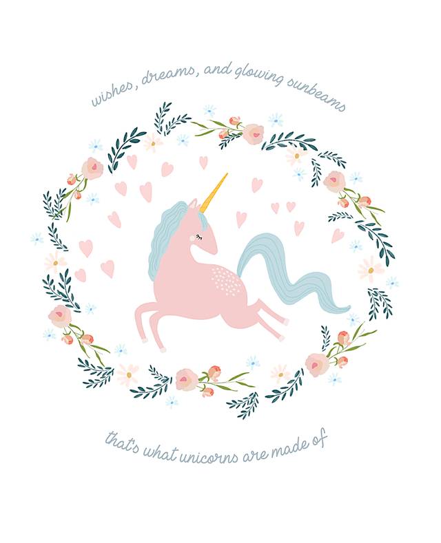 Kids Wishful Unicorn White Artwork - Thumbnail - Image 1