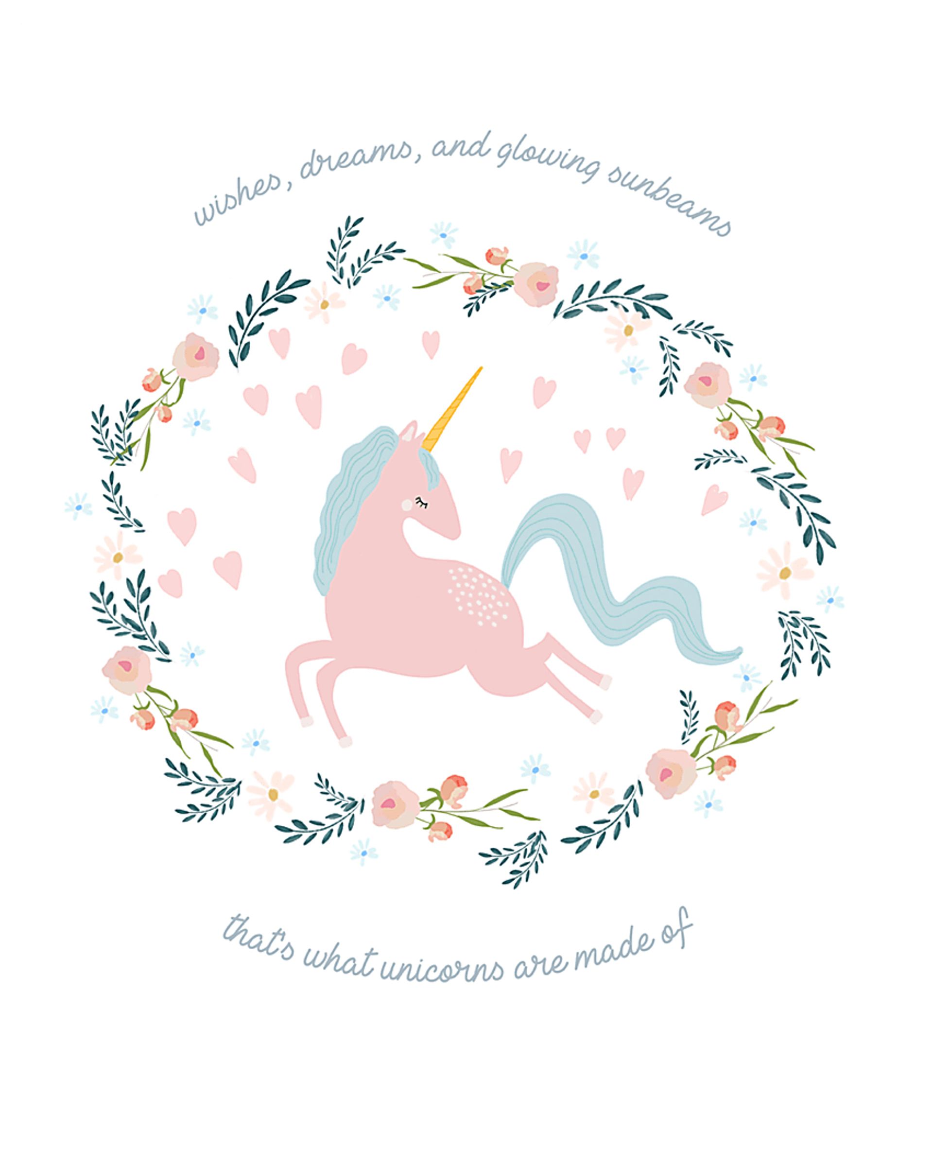 Kids Wishful Unicorn White Artwork - Image 1