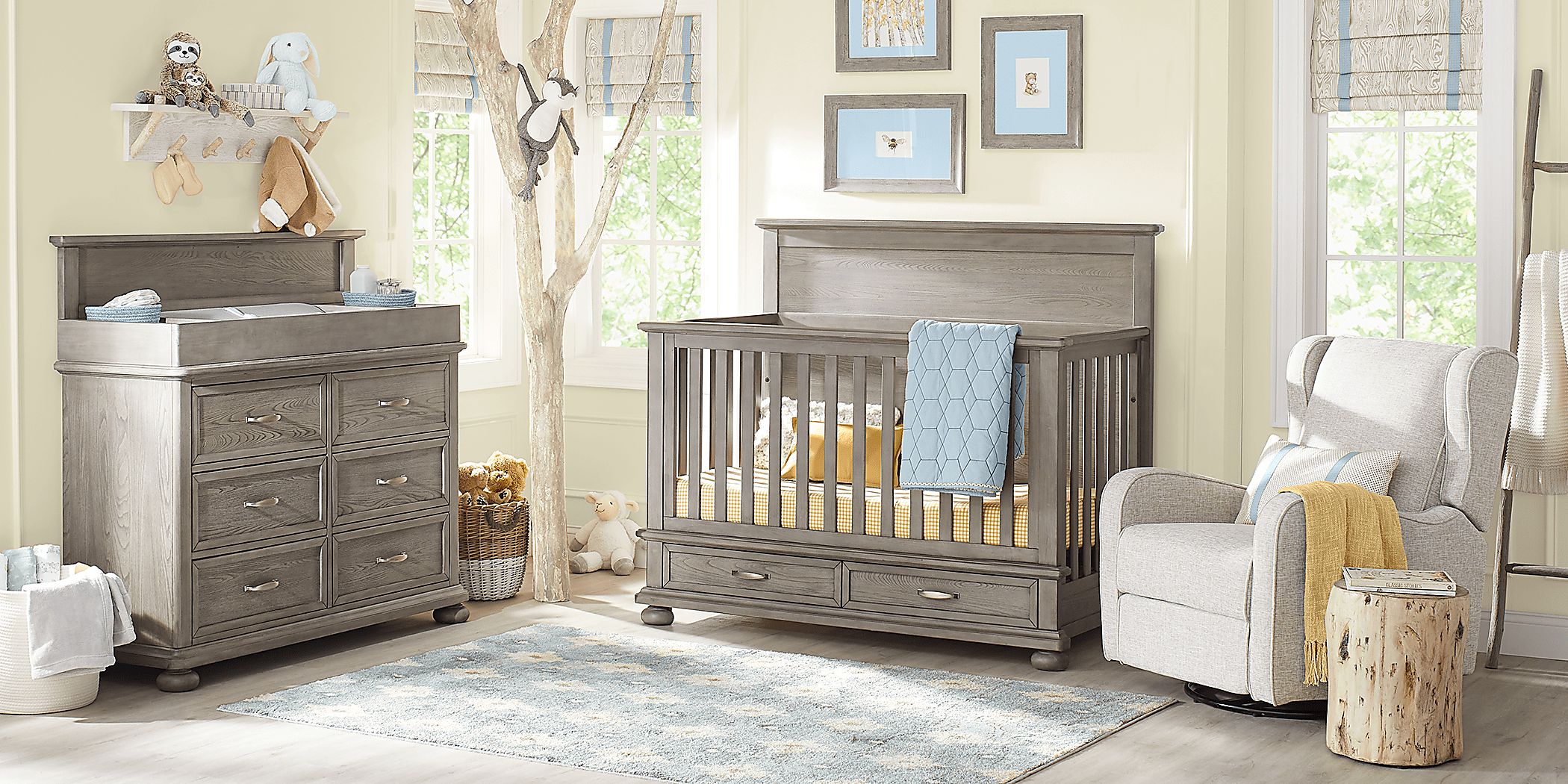 Gray crib clearance nursery