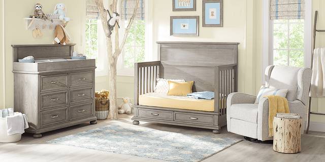 Kids Woodland Adventures Classic Gray Nursery with Toddler & Conversion Rails - Thumbnail - Image 3