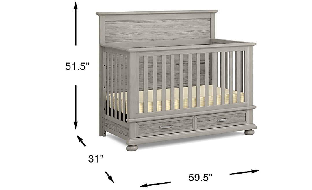 Kids Woodland Adventures Classic Gray Convertible Crib