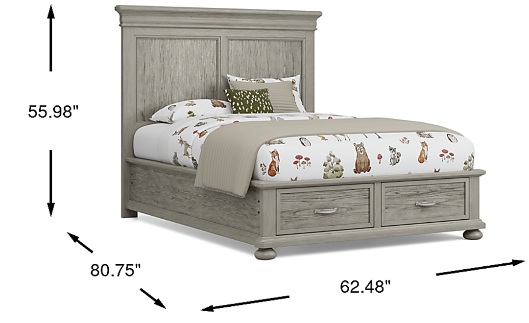 Kids Woodland Adventures Classic Gray Full Storage Bed