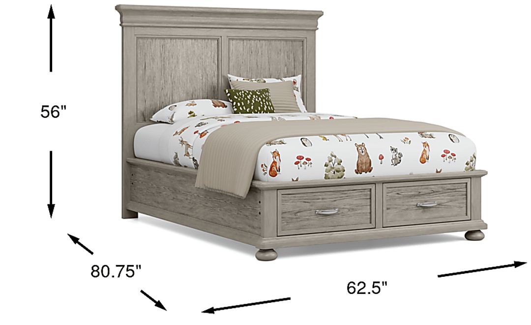 Kids Woodland Adventures Classic Gray Full Storage Bed