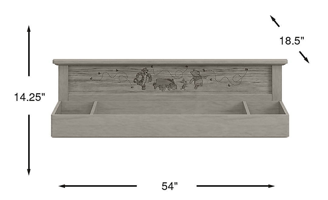 Kids Woodland Adventures with Winnie the Pooh Classic Gray Changing Table