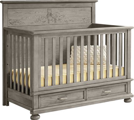 Kids Woodland Adventures with Winnie the Pooh Classic Gray Convertible Crib
