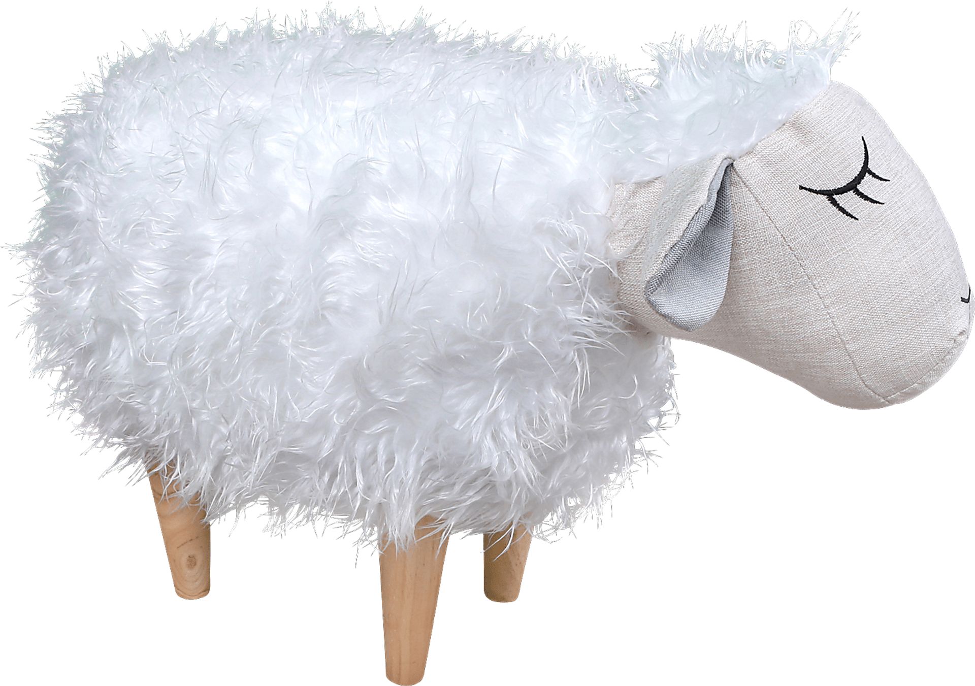 Kids Wooly the Sheep White Ottoman - Image 3