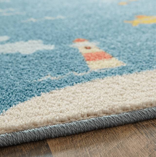 Kids World Of Animals Blue 3' x 5' Rug - Thumbnail - Image 3