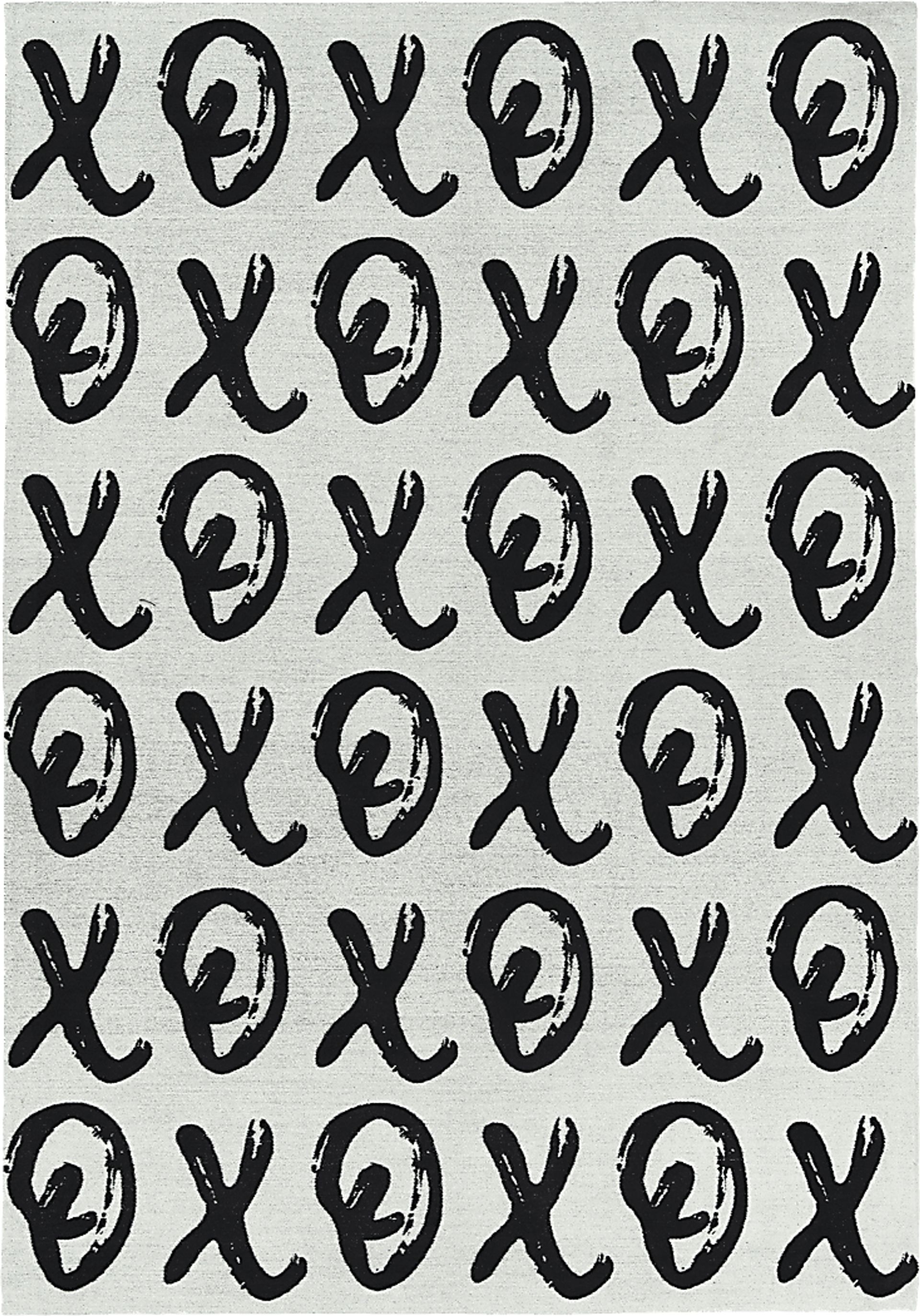 Kids X's and O's Black 5' x 7' Rug - Image 1